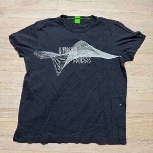 Hugo Boss Graphic Tee Black Wave HUGO BOSS Print Men's L Regular Fit